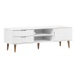 vidaXL Mueble de TV MOLDE madera maciza de pino blanca 158x40x49 cm