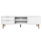 vidaXL Mueble de TV MOLDE madera maciza de pino blanca 158x40x49 cm