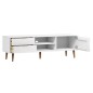 vidaXL Mueble de TV MOLDE madera maciza de pino blanca 158x40x49 cm