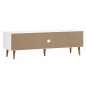 vidaXL Mueble de TV MOLDE madera maciza de pino blanca 158x40x49 cm
