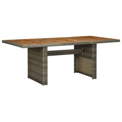 vidaXL Mesa de jardín ratán sintético marrón y madera maciza acacia 