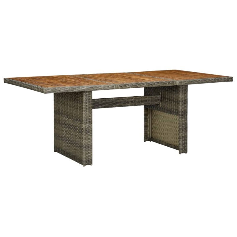 vidaXL Mesa de jardín ratán sintético marrón y madera maciza acacia vidaXL Mesa de jardín ratán sintético marrón y madera maciza acacia