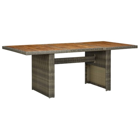vidaXL Mesa de jardín ratán sintético marrón y madera maciza acacia 