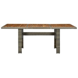 vidaXL Mesa de jardín ratán sintético marrón y madera maciza acacia 
