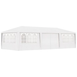 vidaXL Carpa profesional para fiestas con paredes blanco 90 g/m² 4x9 m