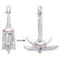 vidaXL Ancla plegable hierro maleable plateado 0,7 kg vidaXL Ancla plegable hierro maleable plateado 0,7 kg