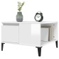 vidaXL Mesa de centro madera contrachapada blanco brillo 55x55x36,5 cm vidaXL Mesa de centro madera contrachapada blanco brillo 55x55x36,5 cm