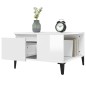 vidaXL Mesa de centro madera contrachapada blanco brillo 55x55x36,5 cm vidaXL Mesa de centro madera contrachapada blanco brillo 55x55x36,5 cm