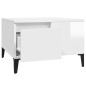 vidaXL Mesa de centro madera contrachapada blanco brillo 55x55x36,5 cm vidaXL Mesa de centro madera contrachapada blanco brillo 55x55x36,5 cm