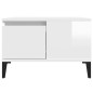 vidaXL Mesa de centro madera contrachapada blanco brillo 55x55x36,5 cm vidaXL Mesa de centro madera contrachapada blanco brillo 55x55x36,5 cm