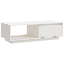 vidaXL Mesa de centro de madera maciza de pino blanco 110x50x33,5 cm