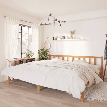 vidaXL Estructura de cama madera maciza pino marrón miel 200x200 cm