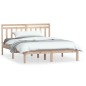 vidaXL Estructura de cama doble de madera maciza 135x190 cm