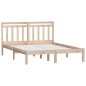 vidaXL Estructura de cama doble de madera maciza 135x190 cm