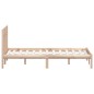 vidaXL Estructura de cama doble de madera maciza 135x190 cm
