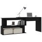 vidaXL Escritorio de esquina madera contrachapada negro 200x50x76 cm vidaXL Escritorio de esquina madera contrachapada negro 200x50x76 cm