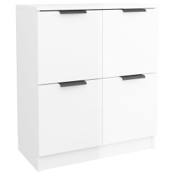 vidaXL Aparador de madera contrachapada blanco brillante 60x30x70 cm