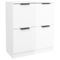 vidaXL Aparador de madera contrachapada blanco brillante 60x30x70 cm vidaXL Aparador de madera contrachapada blanco brillante 60x30x70 cm
