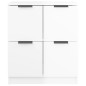 vidaXL Aparador de madera contrachapada blanco brillante 60x30x70 cm vidaXL Aparador de madera contrachapada blanco brillante 60x30x70 cm
