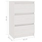 vidaXL Mesita de noche madera maciza de pino blanca 40x29,5x64 cm vidaXL Mesita de noche madera maciza de pino blanca 40x29,5x64 cm
