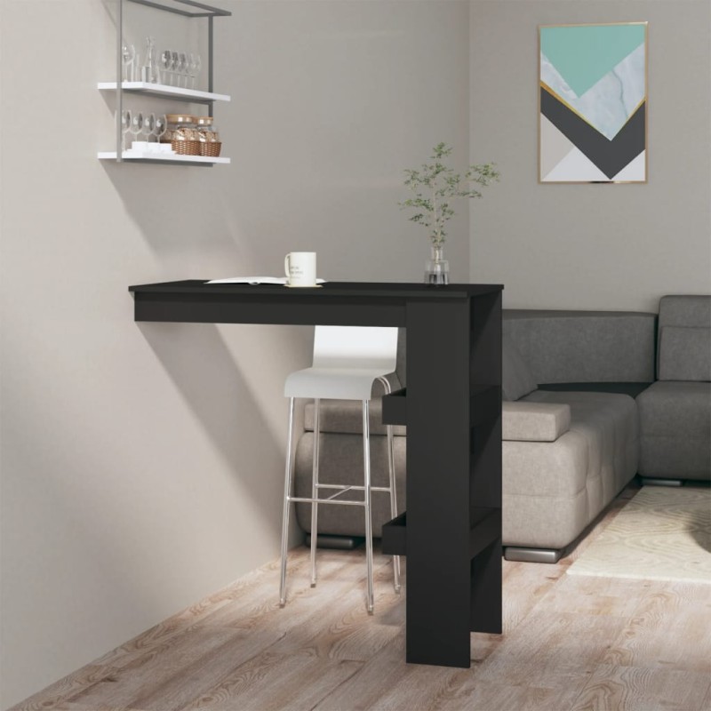 vidaXL Mesa de bar de pared madera contrachapada negro 102x45x103,5cm vidaXL Mesa de bar de pared madera contrachapada negro 102x45x103,5cm