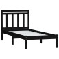 vidaXL Estructura de cama individual madera maciza negro 75x190 cm vidaXL Estructura de cama individual madera maciza negro 75x190 cm