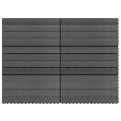 vidaXL Baldosas 6 unidades WPC gris 1m² 60x30 cm