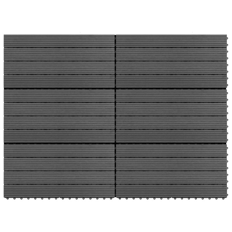 vidaXL Baldosas 6 unidades WPC gris 1m² 60x30 cm