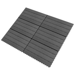 vidaXL Baldosas 6 unidades WPC gris 1m² 60x30 cm