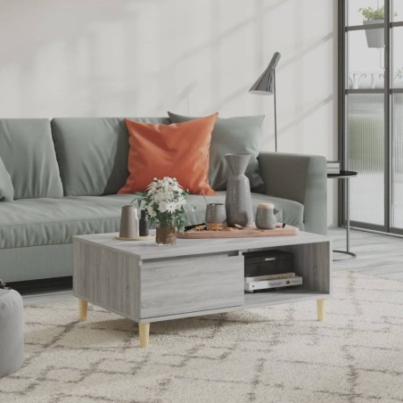 vidaXL Mesa de centro madera de ingeniería gris Sonoma 90x60x35 cm