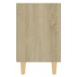 vidaXL Mesita de noche con patas madera maciza roble Sonoma 40x30x50cm