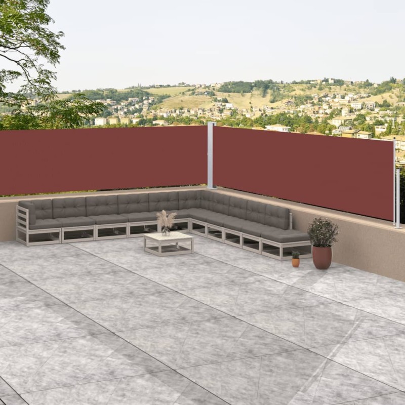 vidaXL Toldo lateral retráctil marrón 117x1000 cm