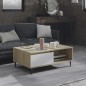 vidaXL Mesa de centro madera contrachapada blanco y roble 90x60x35 cm vidaXL Mesa de centro madera contrachapada blanco y roble 90x60x35 cm