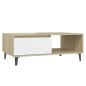 vidaXL Mesa de centro madera contrachapada blanco y roble 90x60x35 cm vidaXL Mesa de centro madera contrachapada blanco y roble 90x60x35 cm
