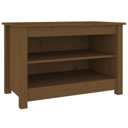 vidaXL Banco zapatero madera maciza de pino marrón miel 70x38x45,5cm
