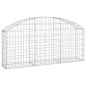 vidaXL Cesta de gaviones forma arco hierro galvanizado 150x30x60/80 cm