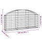 vidaXL Cesta de gaviones forma arco hierro galvanizado 150x30x60/80 cm