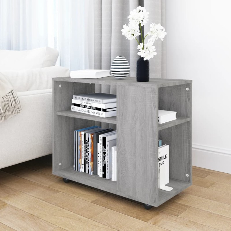 vidaXL Mesa auxiliar madera contrachapada gris Sonoma 70x35x55 cm vidaXL Mesa auxiliar madera contrachapada gris Sonoma 70x35x55 cm