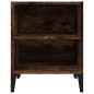 vidaXL Mesita de noche con patas de metal roble ahumado 40x30x50 cm vidaXL Mesita de noche con patas de metal roble ahumado 40x30x50 cm
