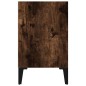 vidaXL Mesita de noche con patas de metal roble ahumado 40x30x50 cm vidaXL Mesita de noche con patas de metal roble ahumado 40x30x50 cm