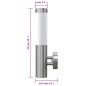vidaXL Lámpara de pared RVS para interior y exterior impermeable vidaXL Lámpara de pared RVS para interior y exterior impermeable