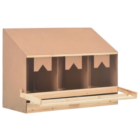 vidaXL Ponedero para gallinas 4 compartimentos madera pino 93x40x65 cm