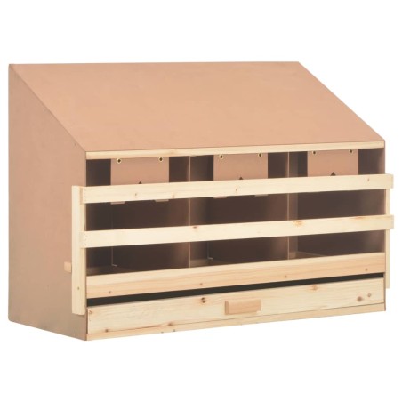 vidaXL Ponedero para gallinas 4 compartimentos madera pino 93x40x65 cm