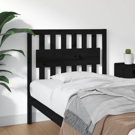 vidaXL Cabecero de cama madera maciza de pino negro 95,5x4x100 cm