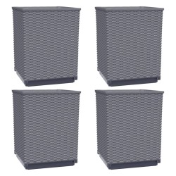 vidaXL Jardineras 4 uds polipropileno gris oscuro 30x30x37 cm