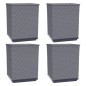 vidaXL Jardineras 4 uds polipropileno gris oscuro 30x30x37 cm