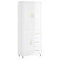 vidaXL Aparador alto madera contrachapada blanco brillo 69,5x34x180 cm vidaXL Aparador alto madera contrachapada blanco brillo 69,5x34x180 cm