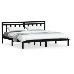 vidaXL Estructura de cama de madera maciza de pino negro 160x200 cm