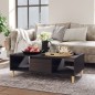 vidaXL Mesa de centro madera contrachapada gris brillo 103,5x60x35 cm vidaXL Mesa de centro madera contrachapada gris brillo 103,5x60x35 cm