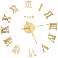 vidaXL Reloj 3D de pared con diseño moderno dorado 100 cm XXL
